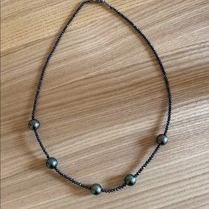 Gellner black diamond & Tahitian pearl necklace